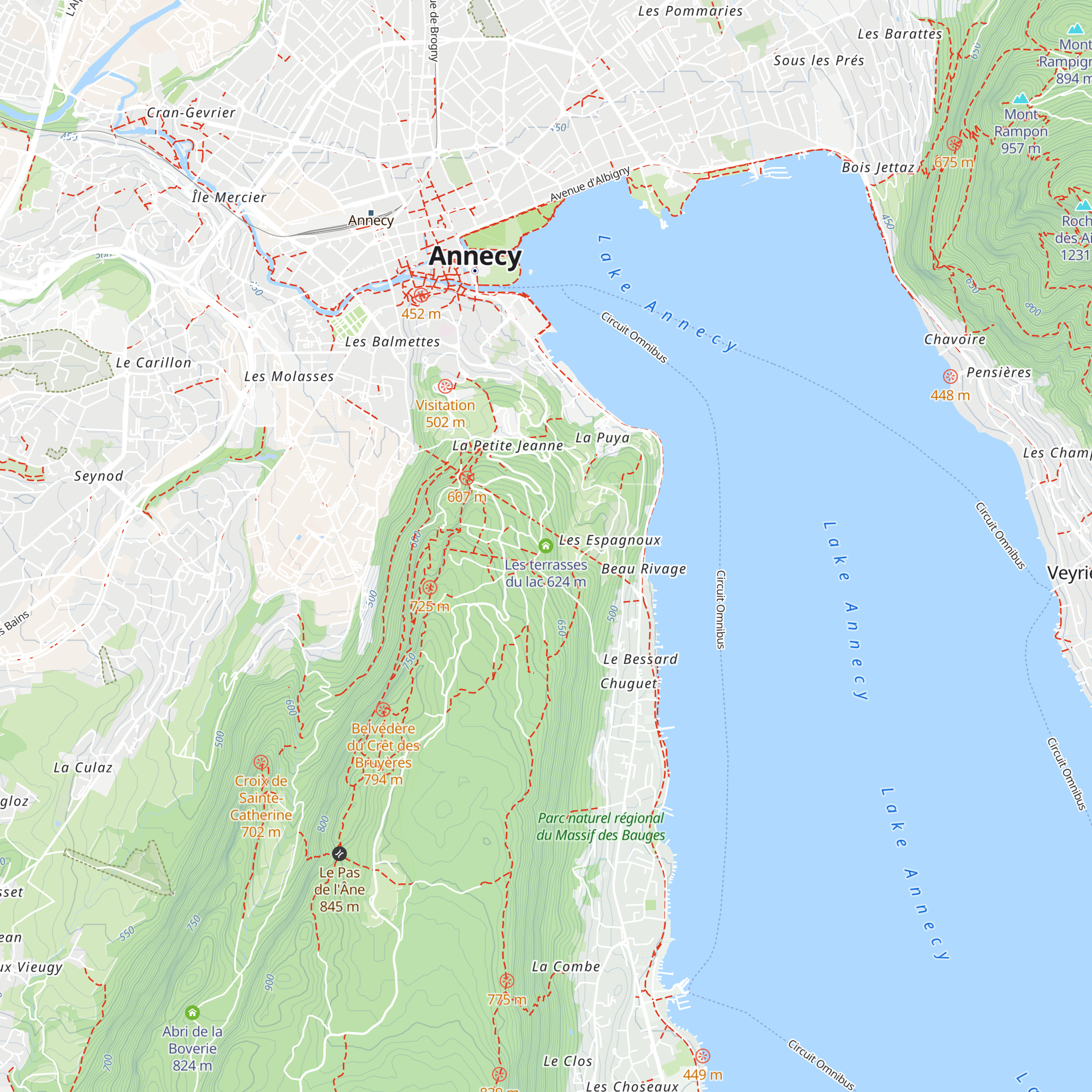 Les terrasses du lac map