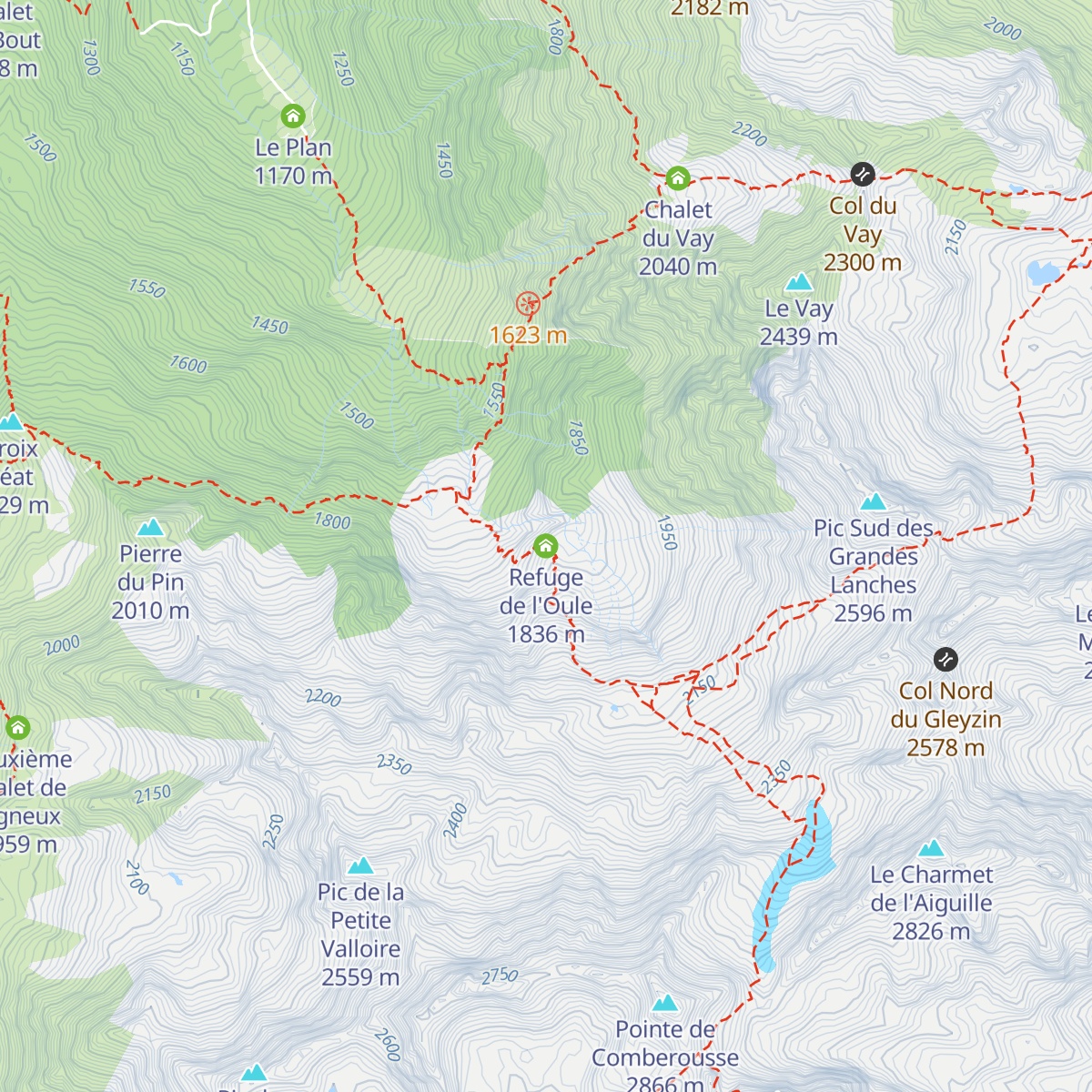 Refuge de l'Oule map