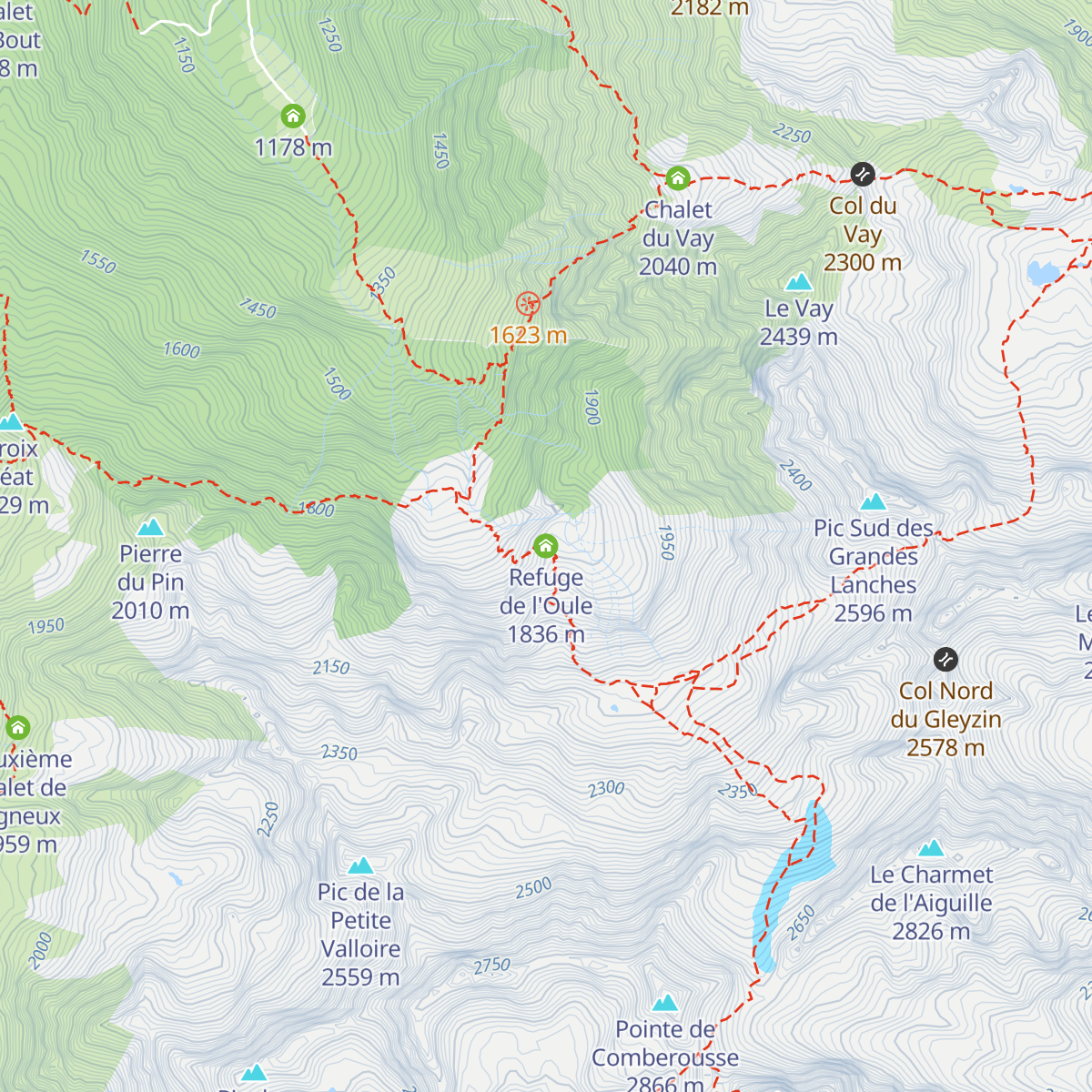 Refuge de l'Oule map