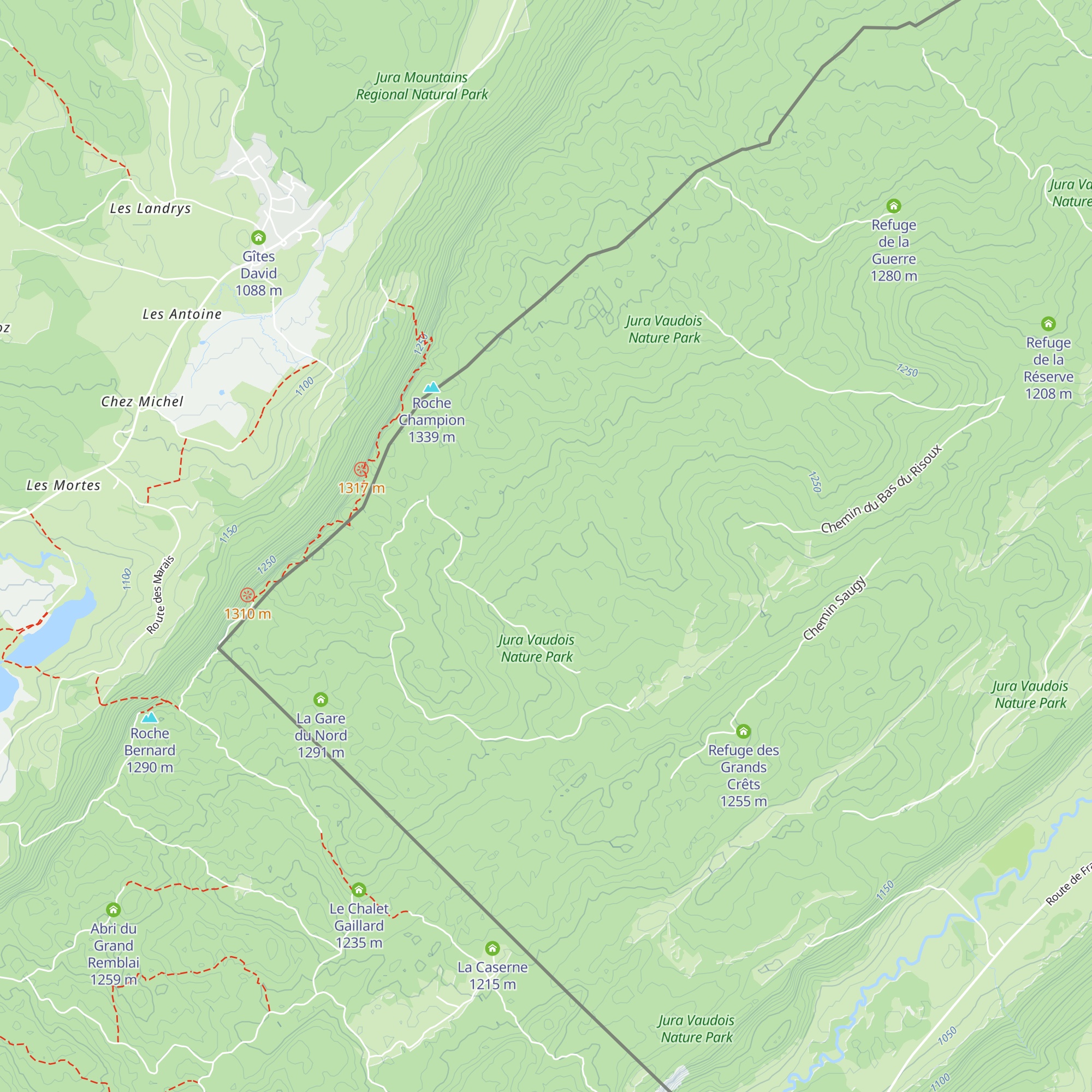 Refuge du Pré à la Dame map