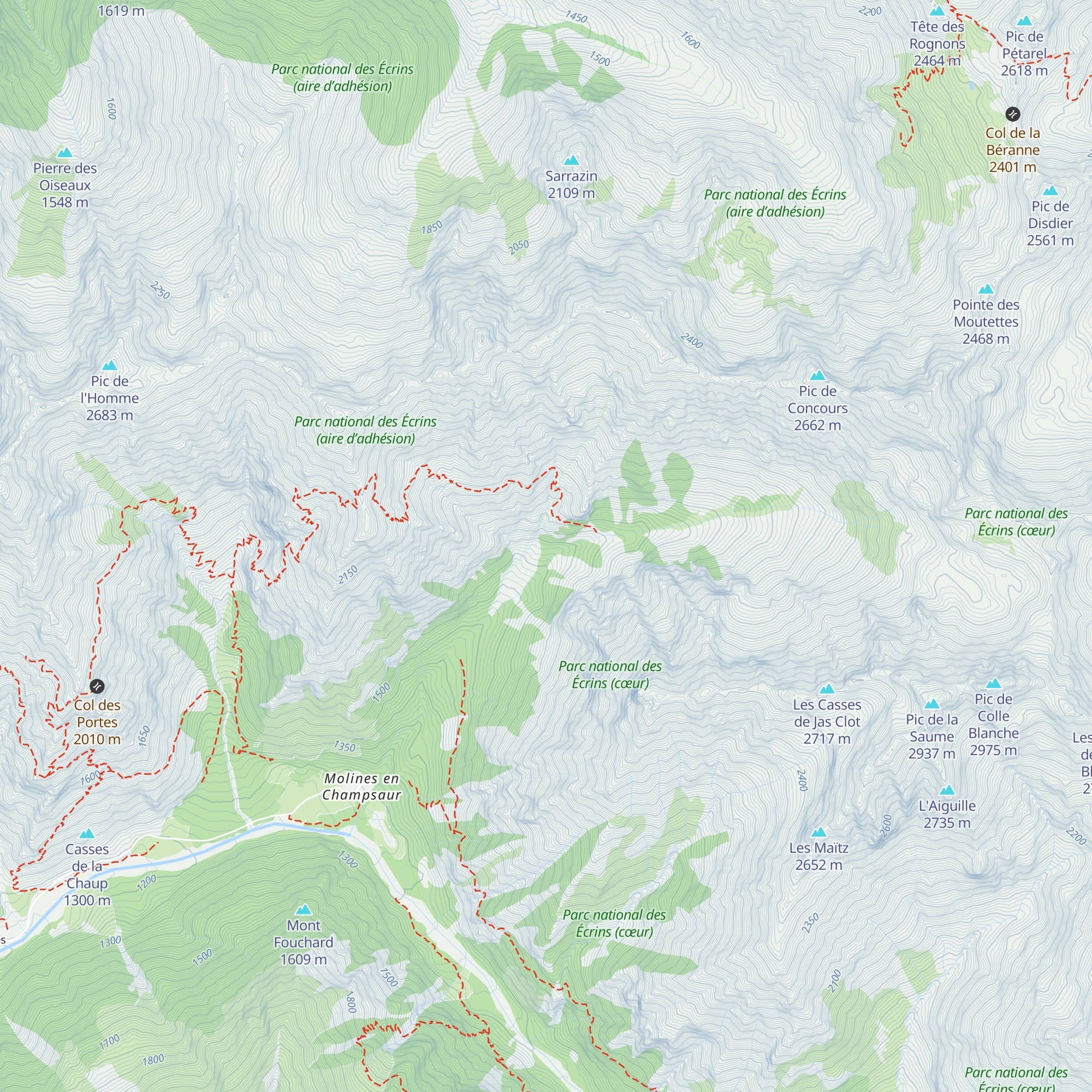 Cabane de Peyron Roux map