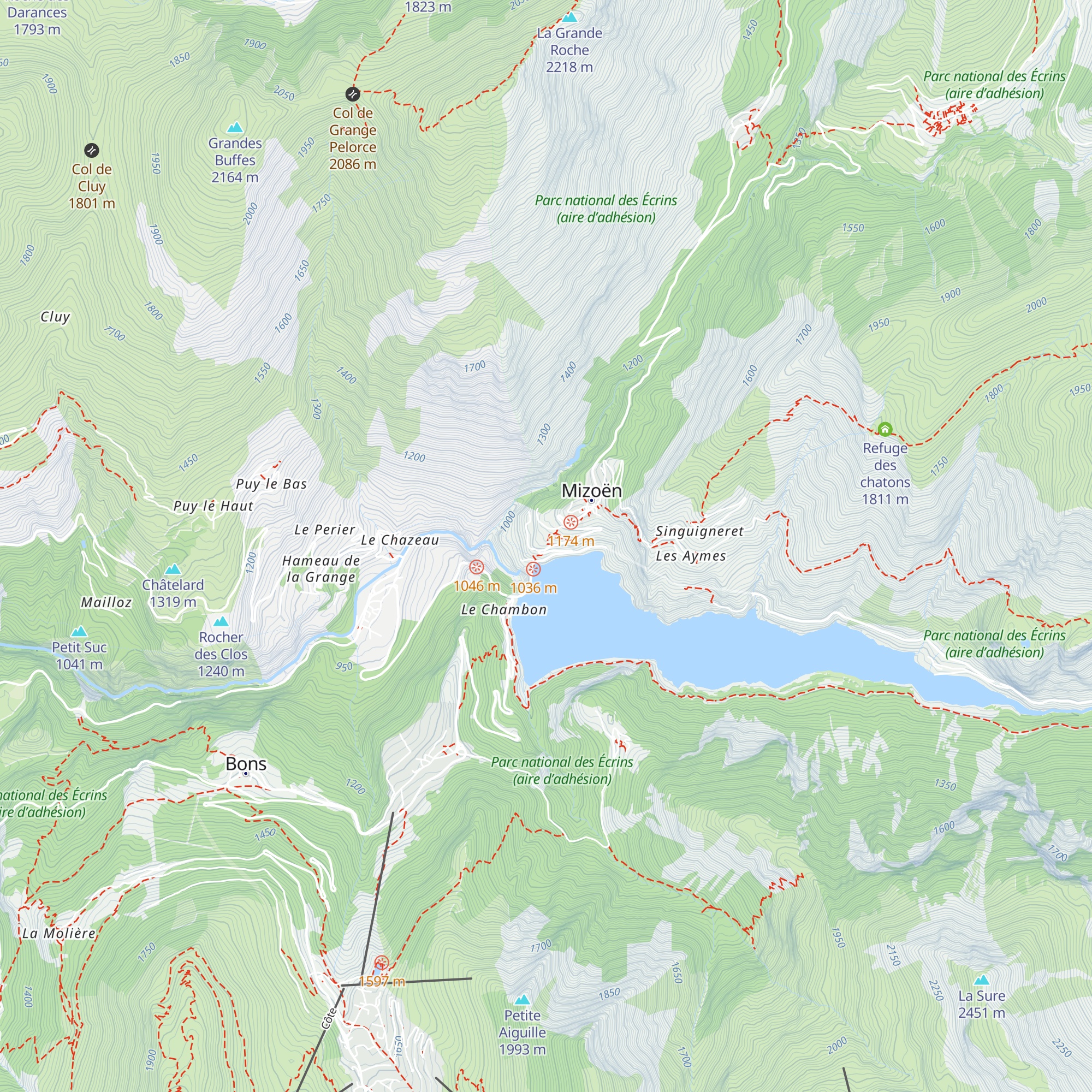 Usine Hydroélectrique de Mizoën map