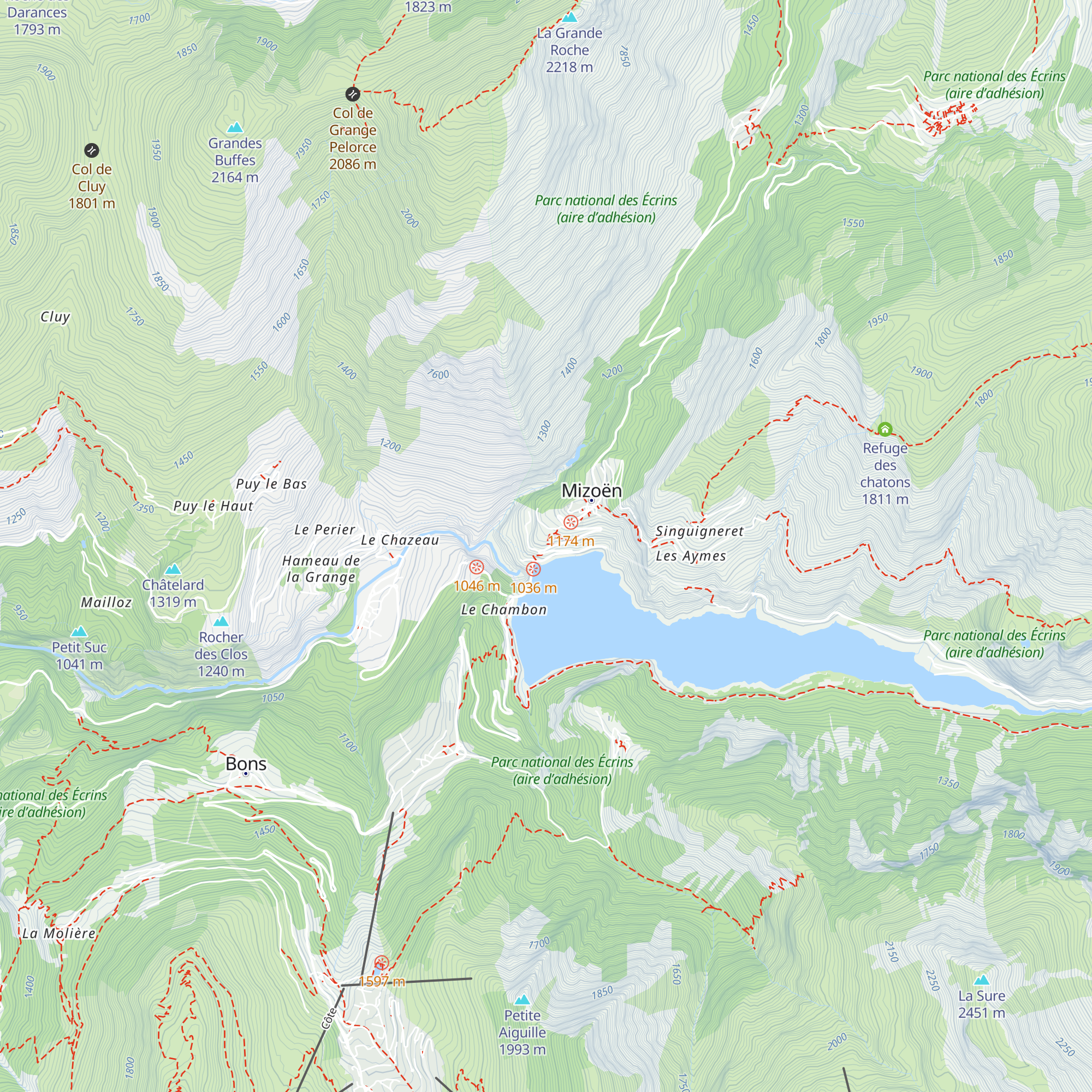 Usine Hydroélectrique de Mizoën map