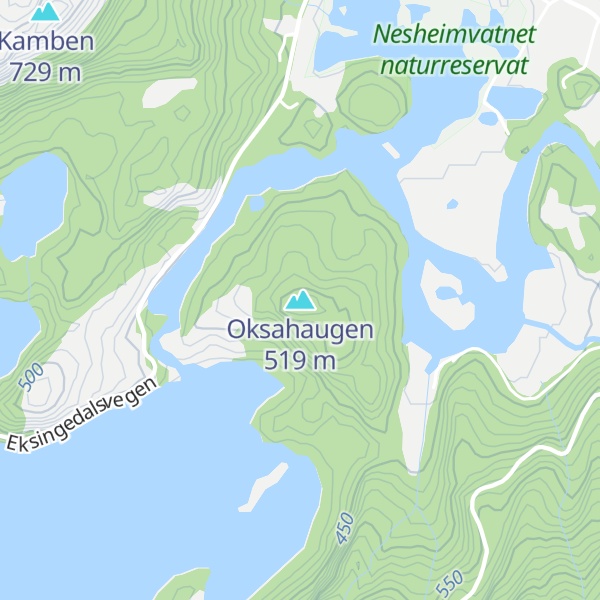 Map of Oksahaugen