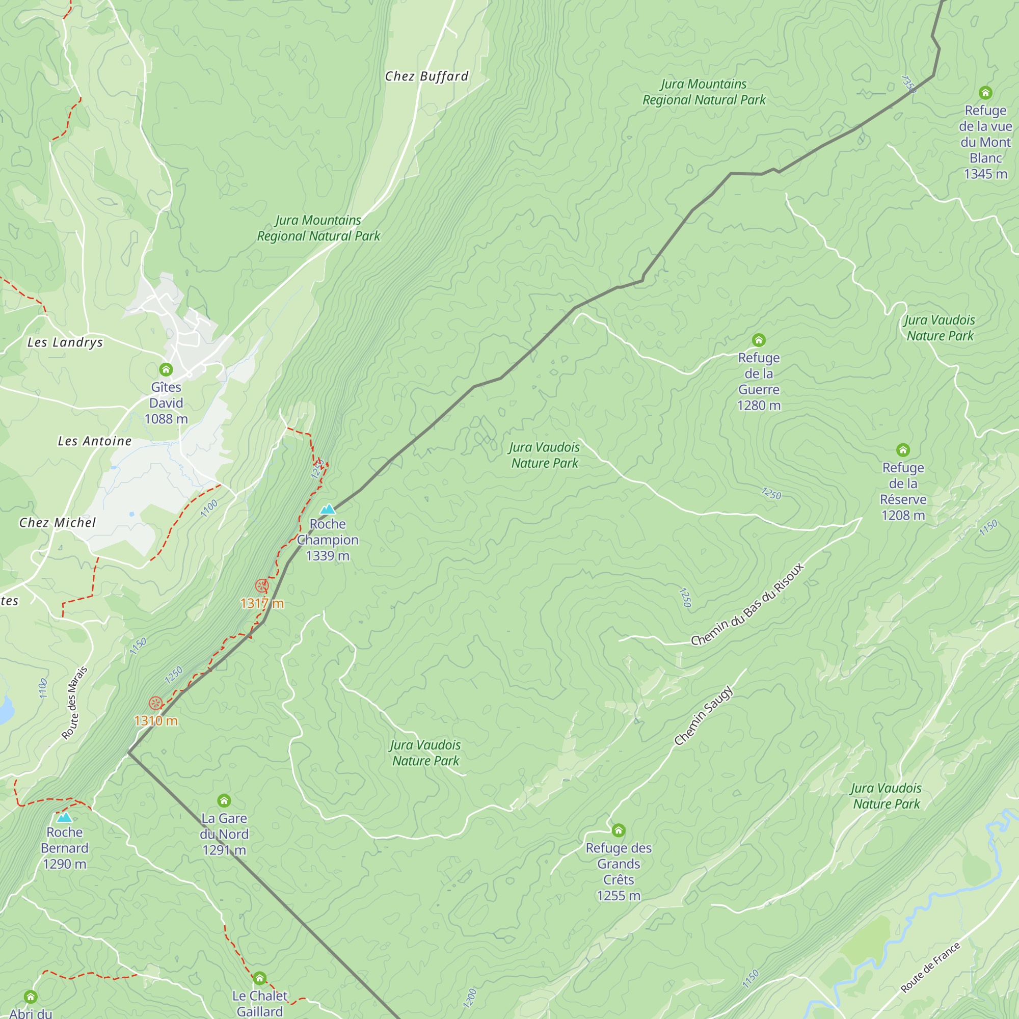 Refuge des Combes map