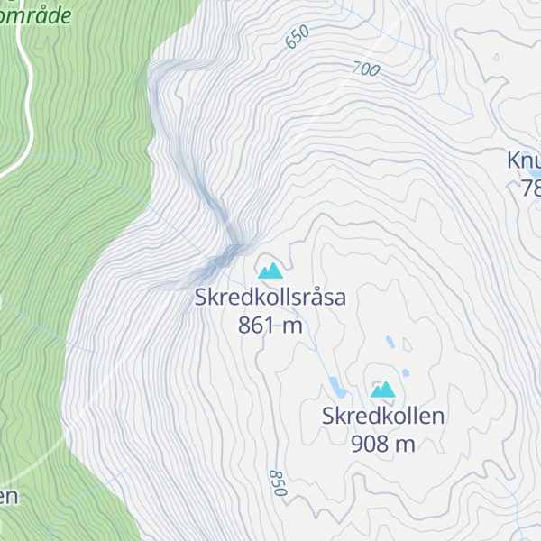 Map of Skredkollsråsa
