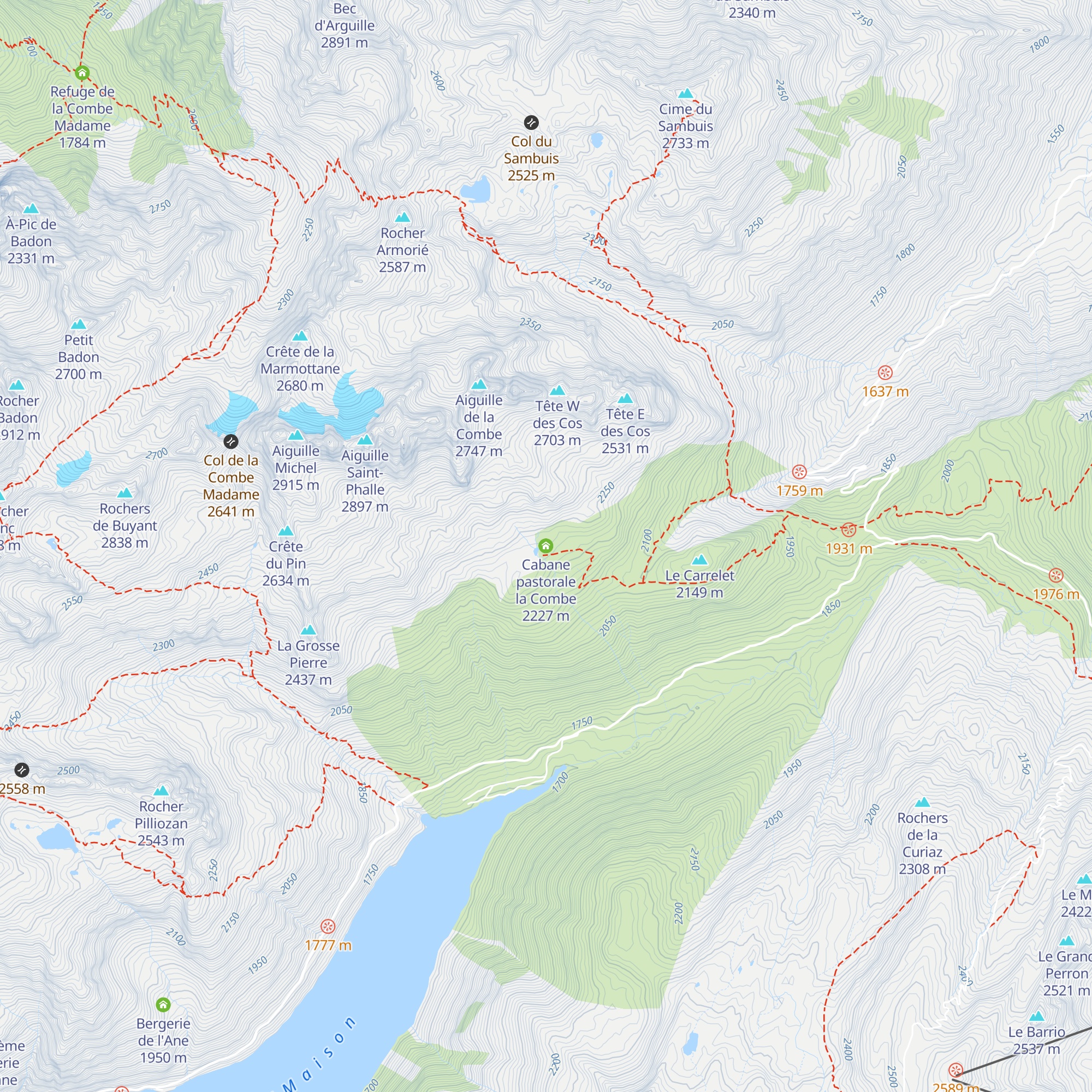 Cabane pastorale la Combe map