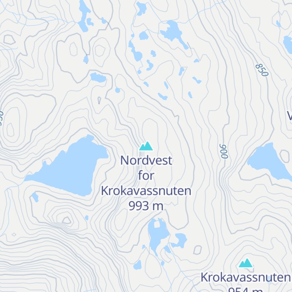 Map of Nordvest for Krokavassnuten