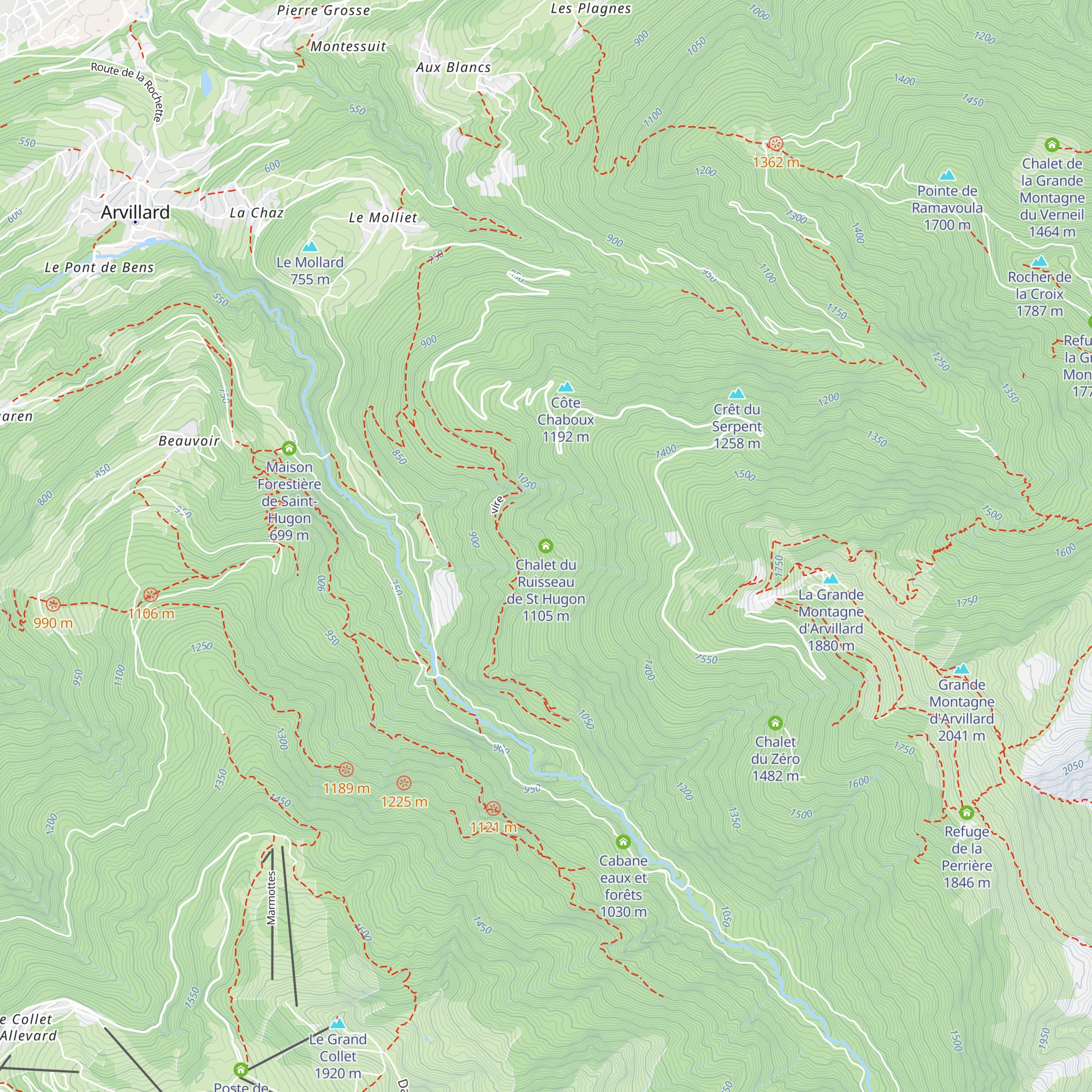 Chalet du Ruisseau de St Hugon map
