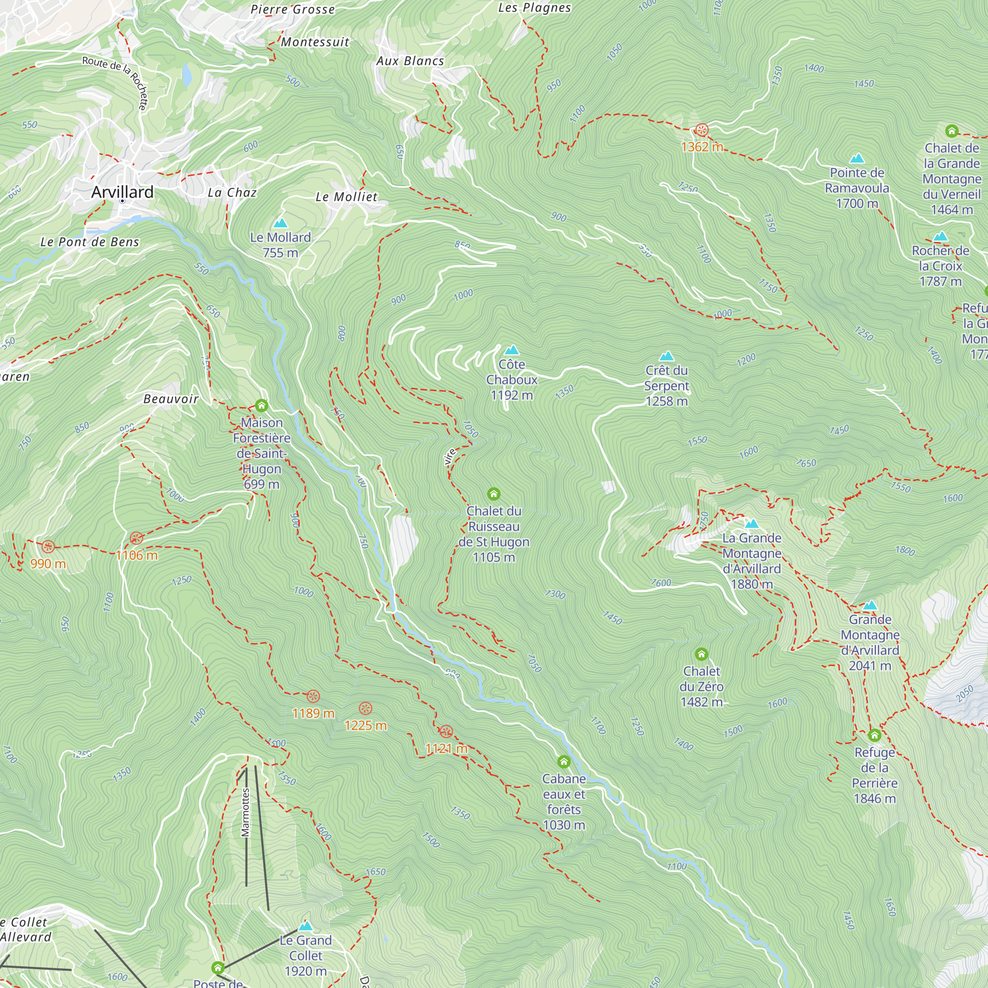 Chalet du Ruisseau de St Hugon map