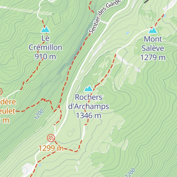 Map of Rochers d'Archamps