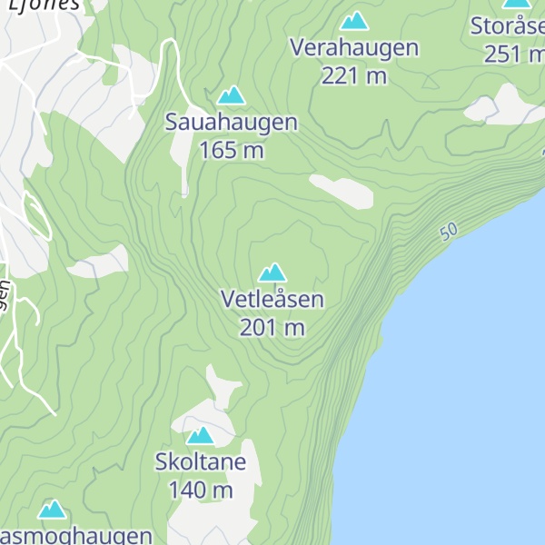 Map of Vetleåsen