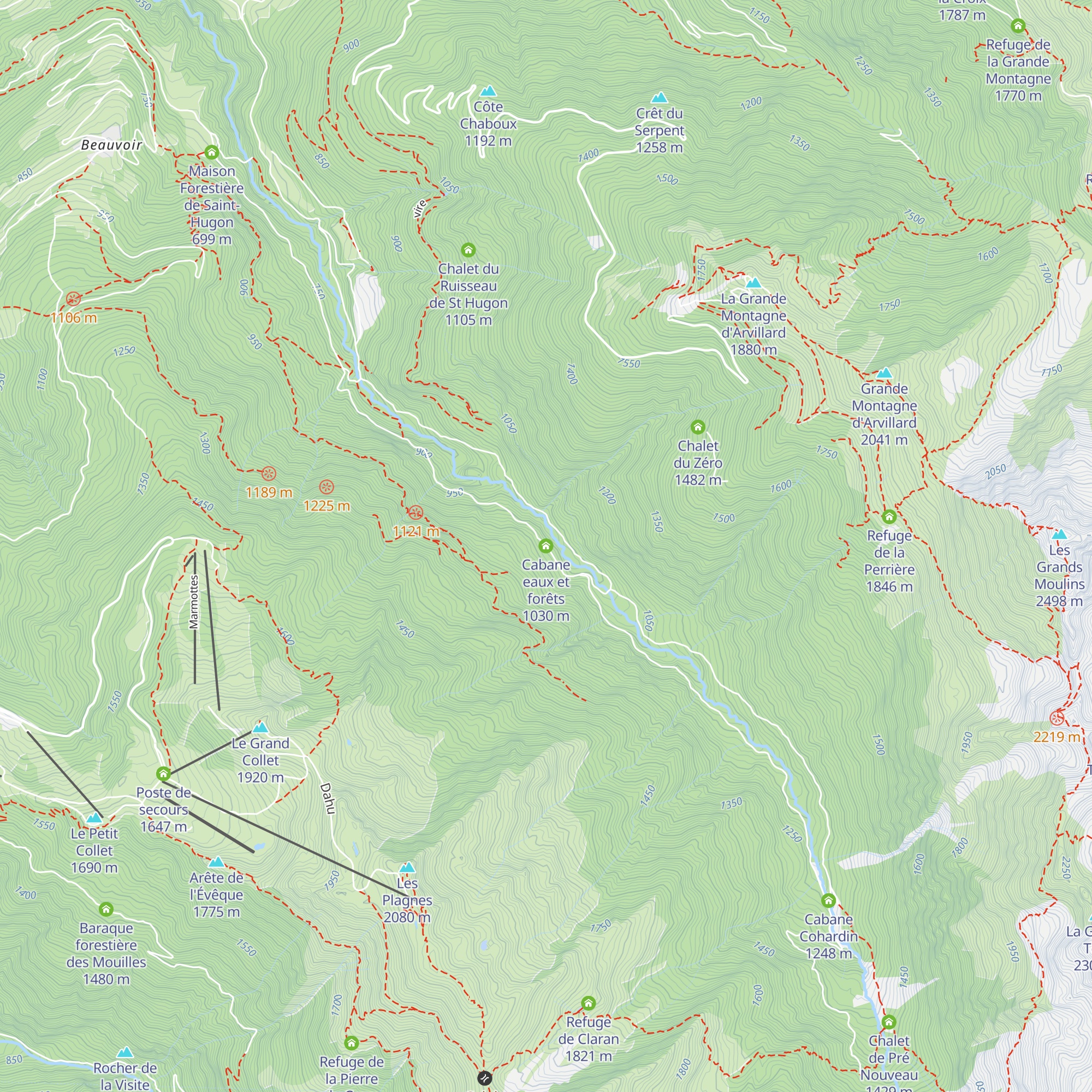 Cabane eaux et forêts map