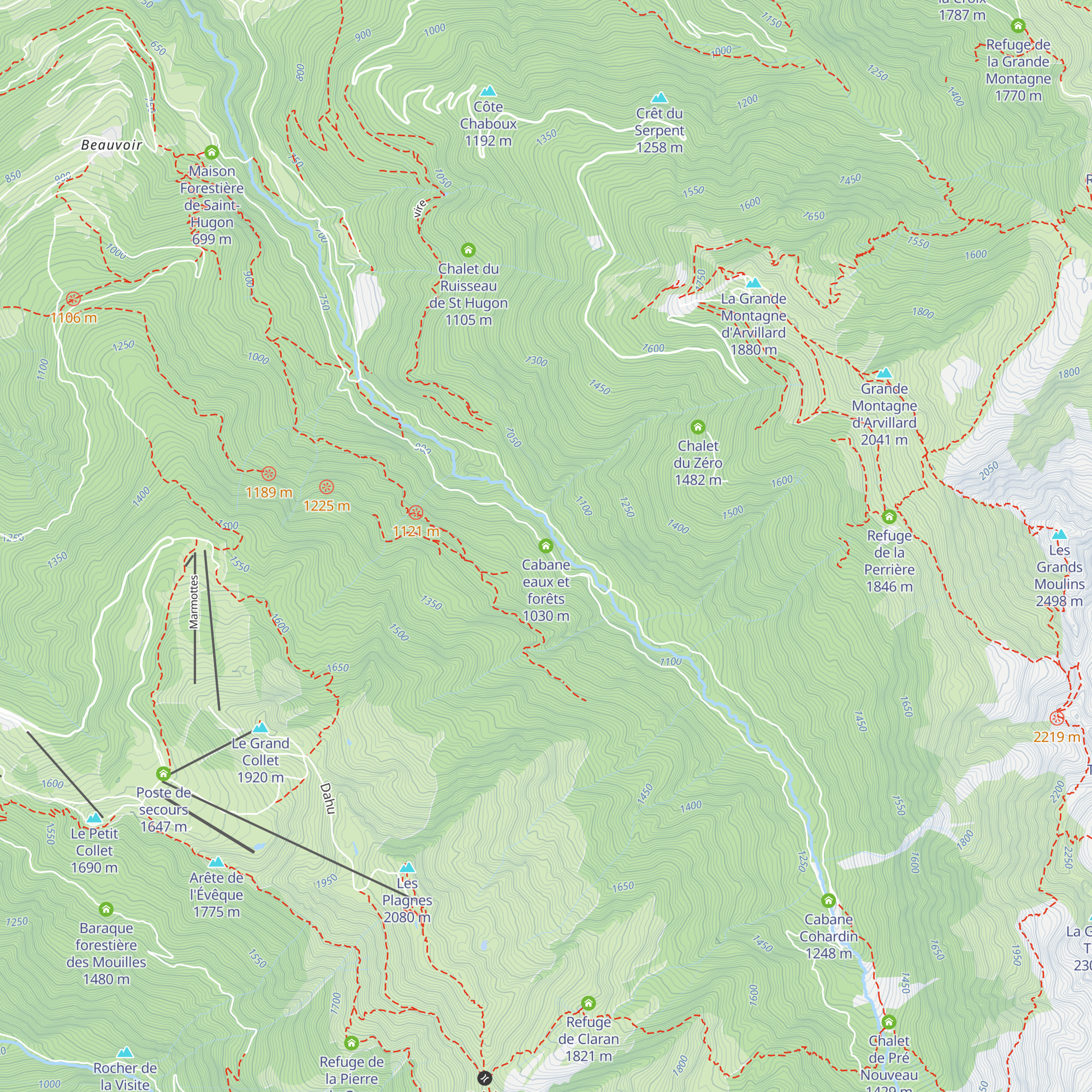 Cabane eaux et forêts map