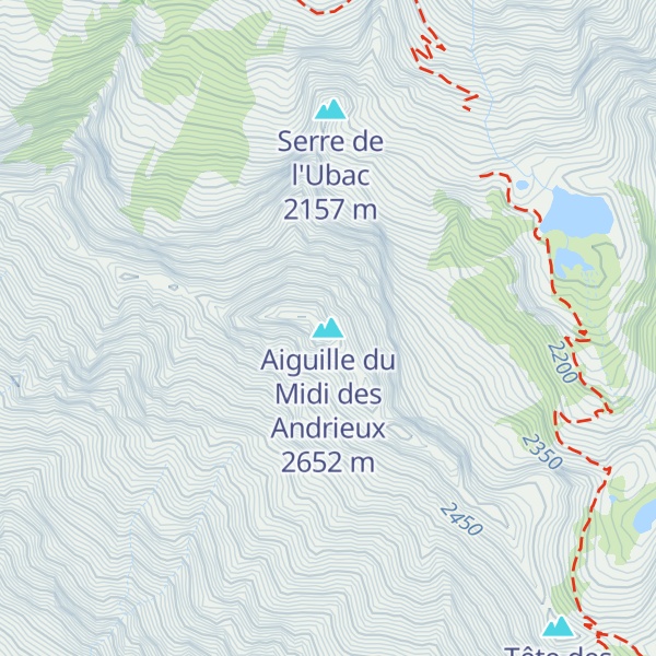 Map of Aiguille du Midi des Andrieux