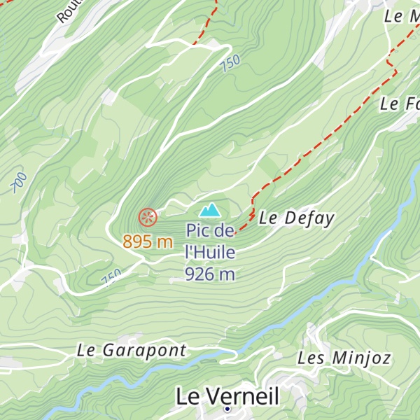 Map of Pic de l'Huile