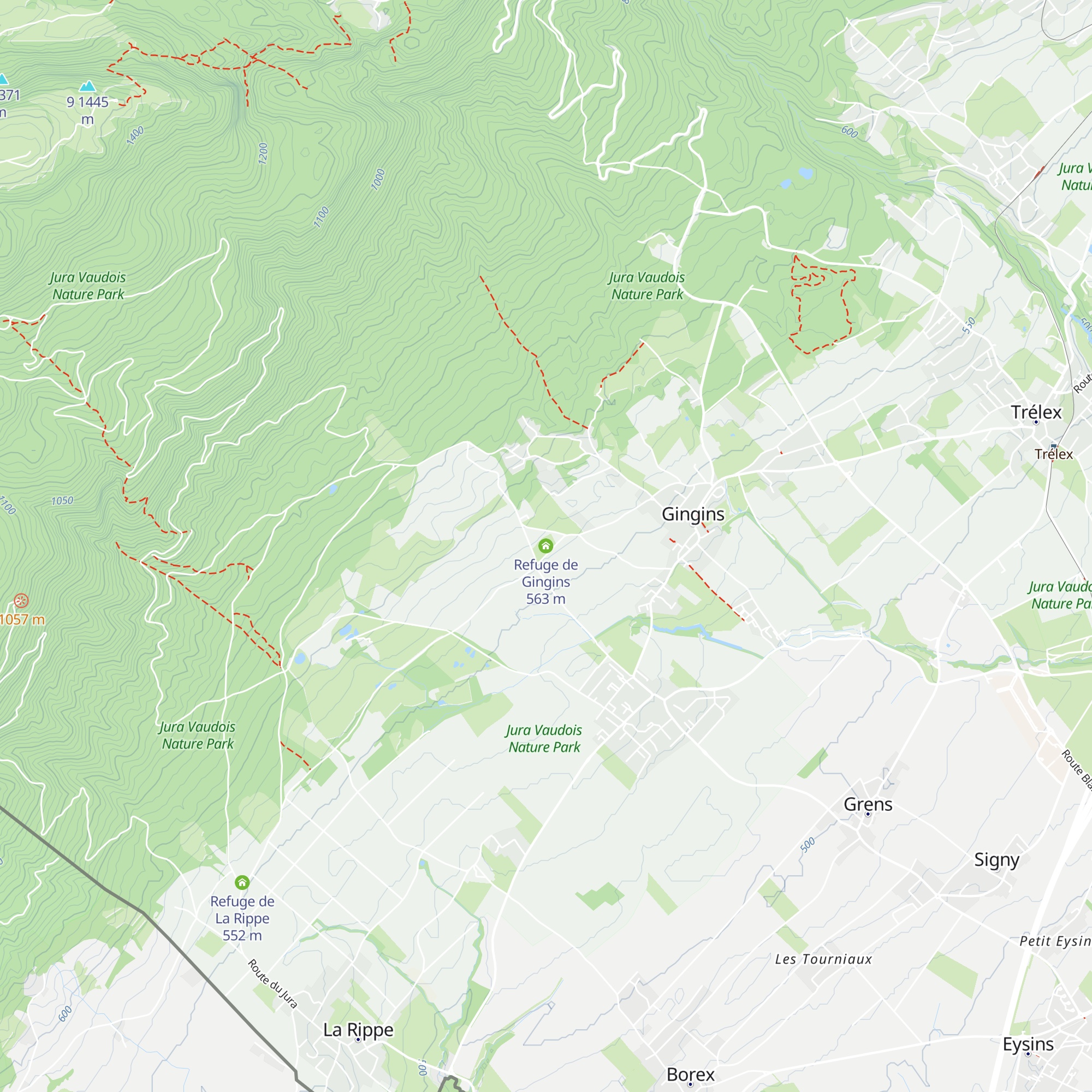 Refuge de Gingins map