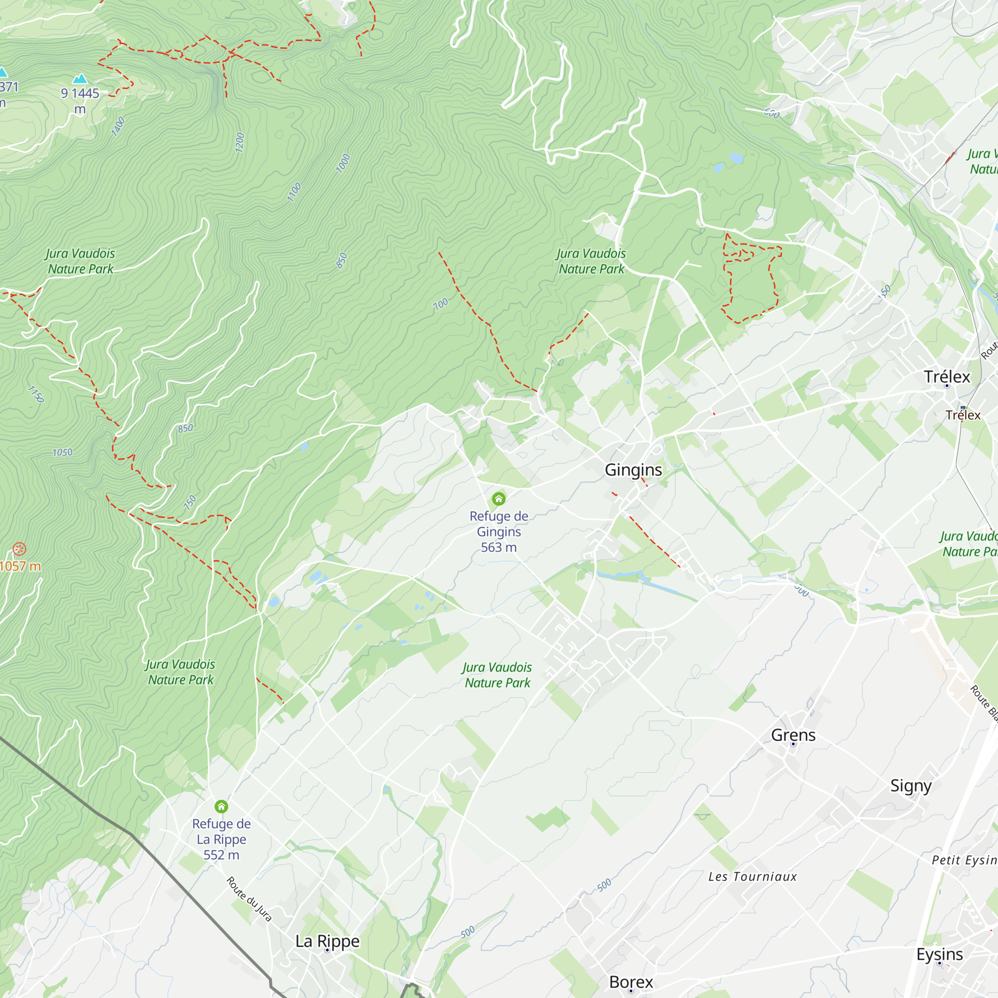 Refuge de Gingins map