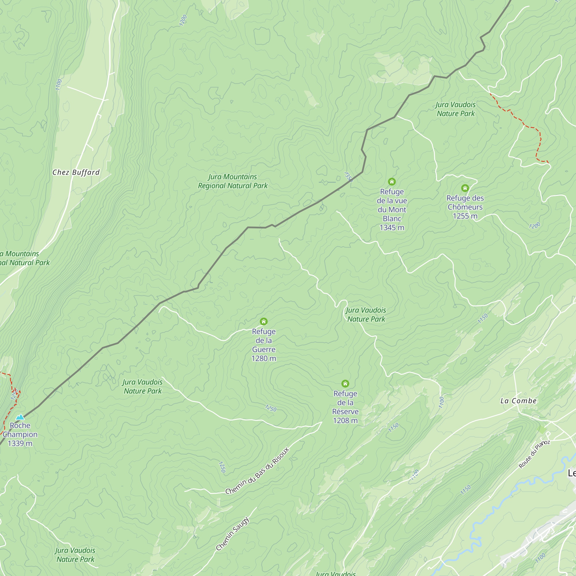 Refuge de la Belle-Combe map