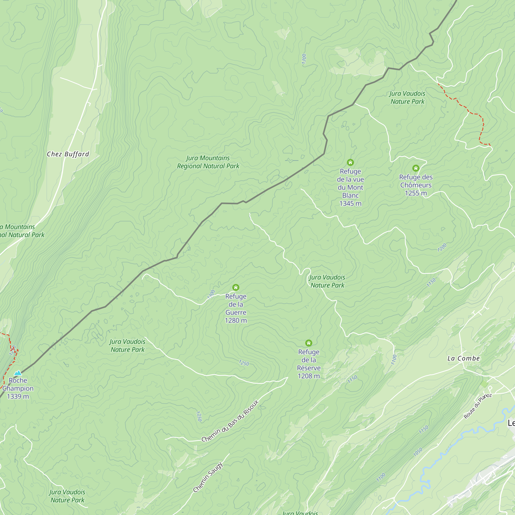 Refuge de la Belle-Combe map