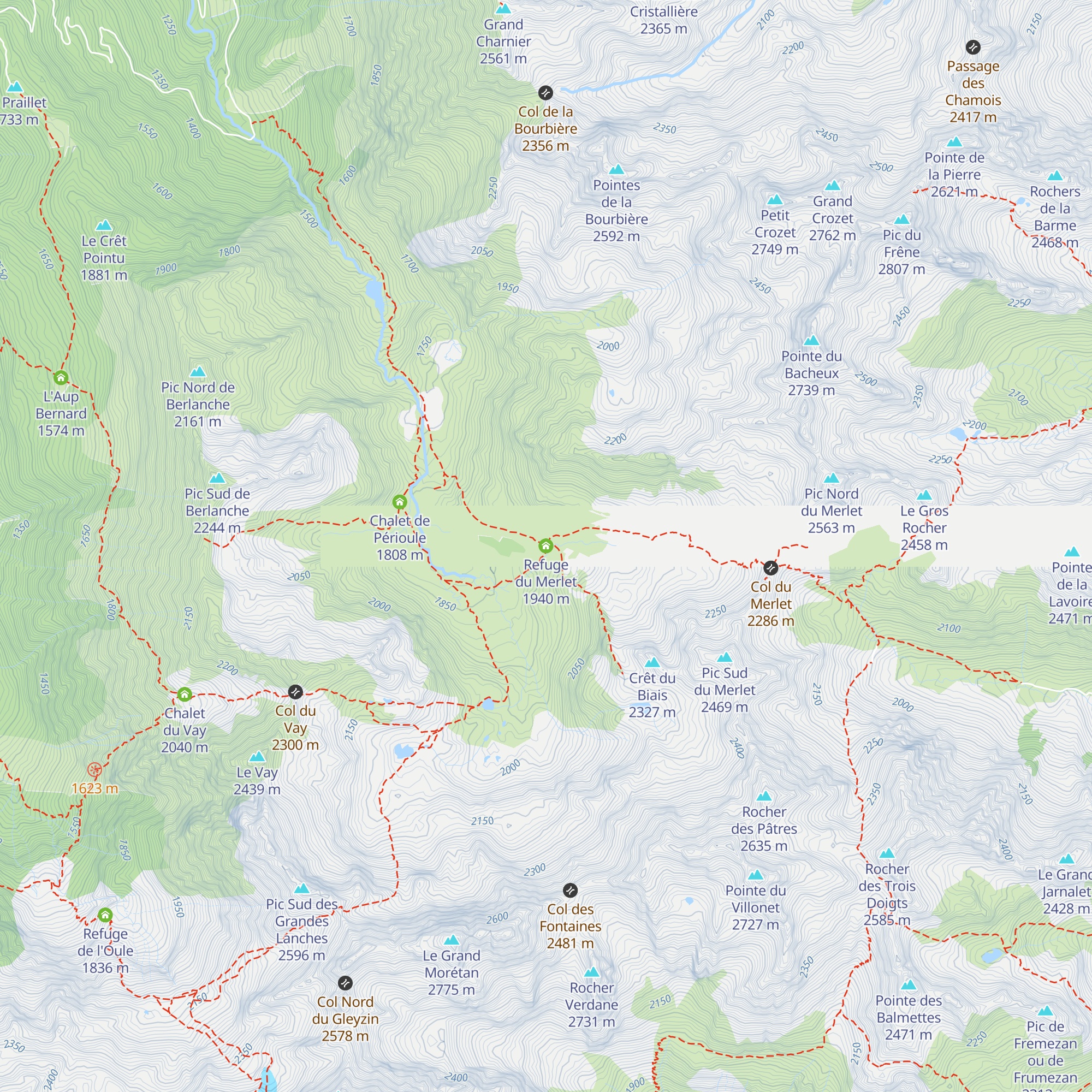 Refuge du Merlet map