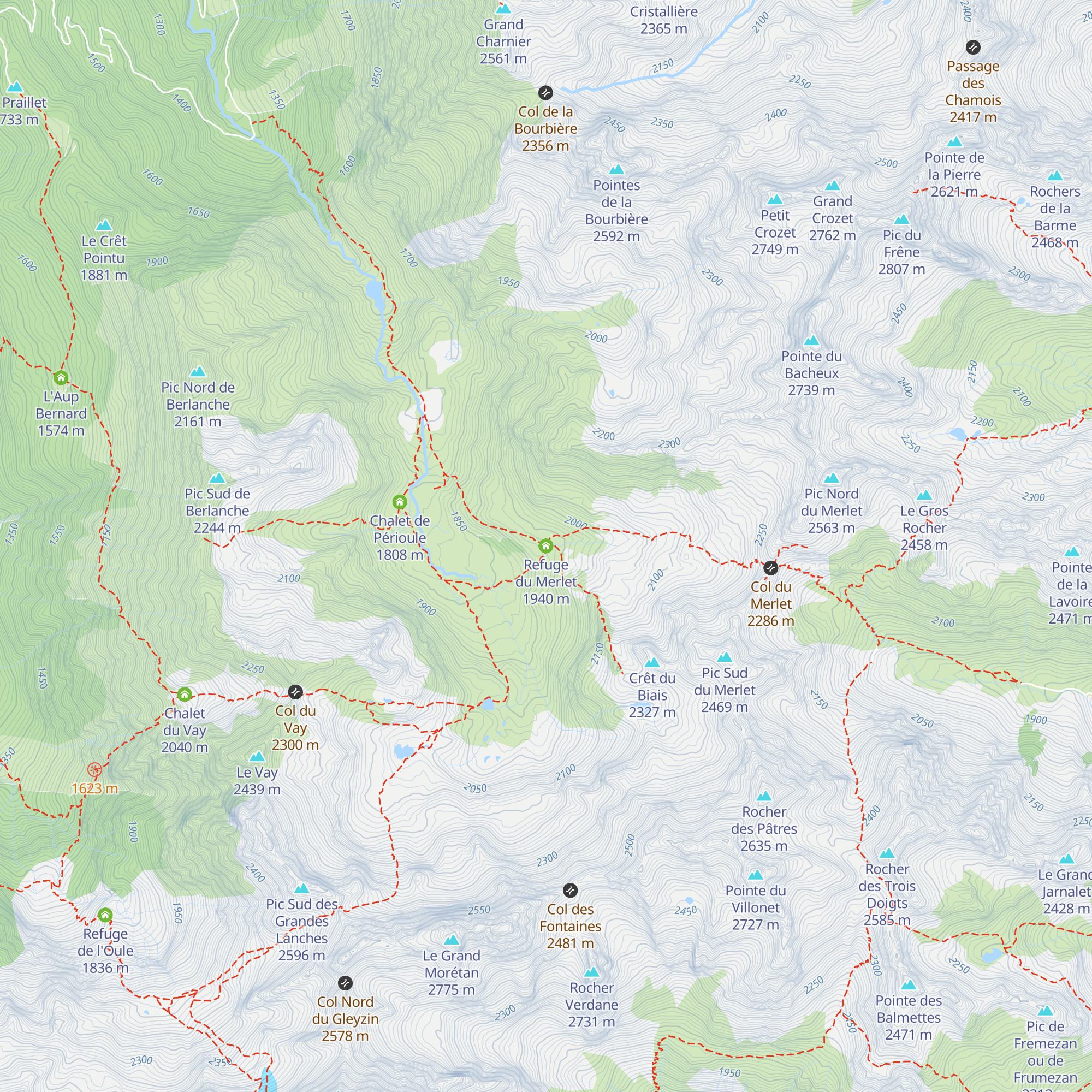 Refuge du Merlet map