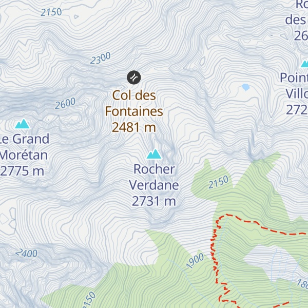 Map of Rocher Verdane