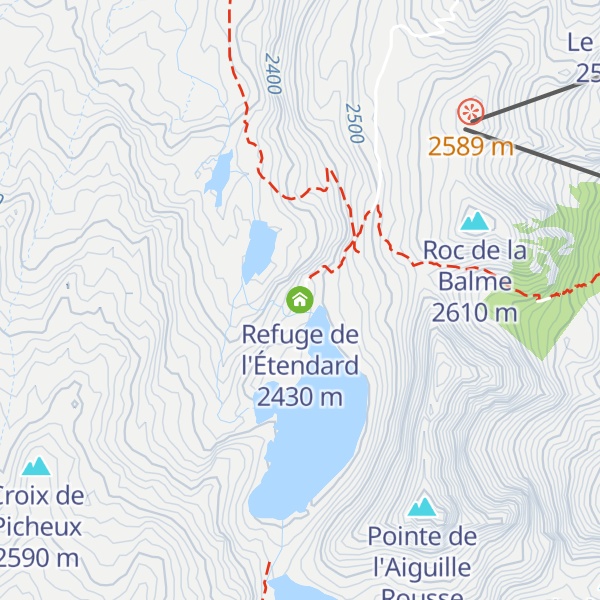 Map of Refuge de l'Étendard