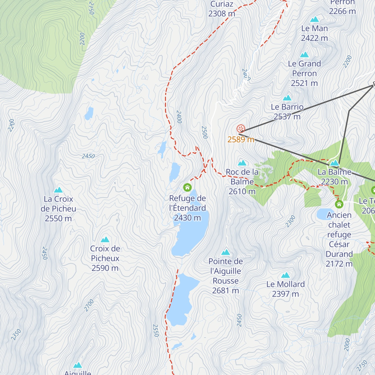 Refuge de l'Étendard map