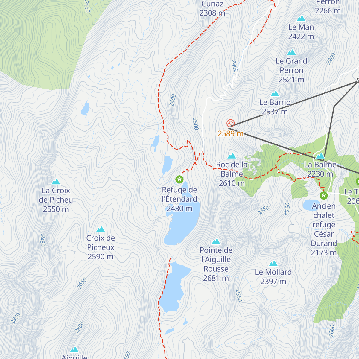 Refuge de l'Étendard map