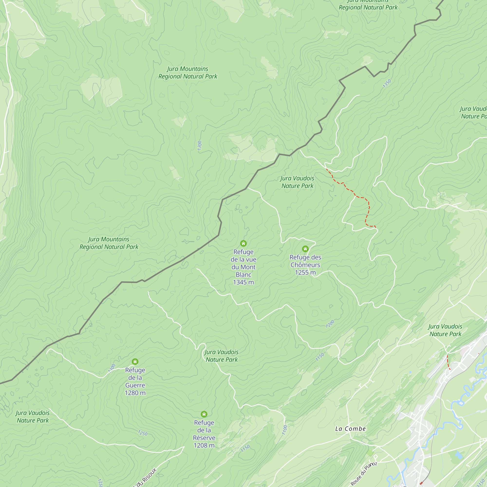 Refuge de la vue du Mont Blanc map