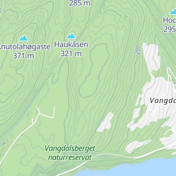 Map of Vangdalsåsen