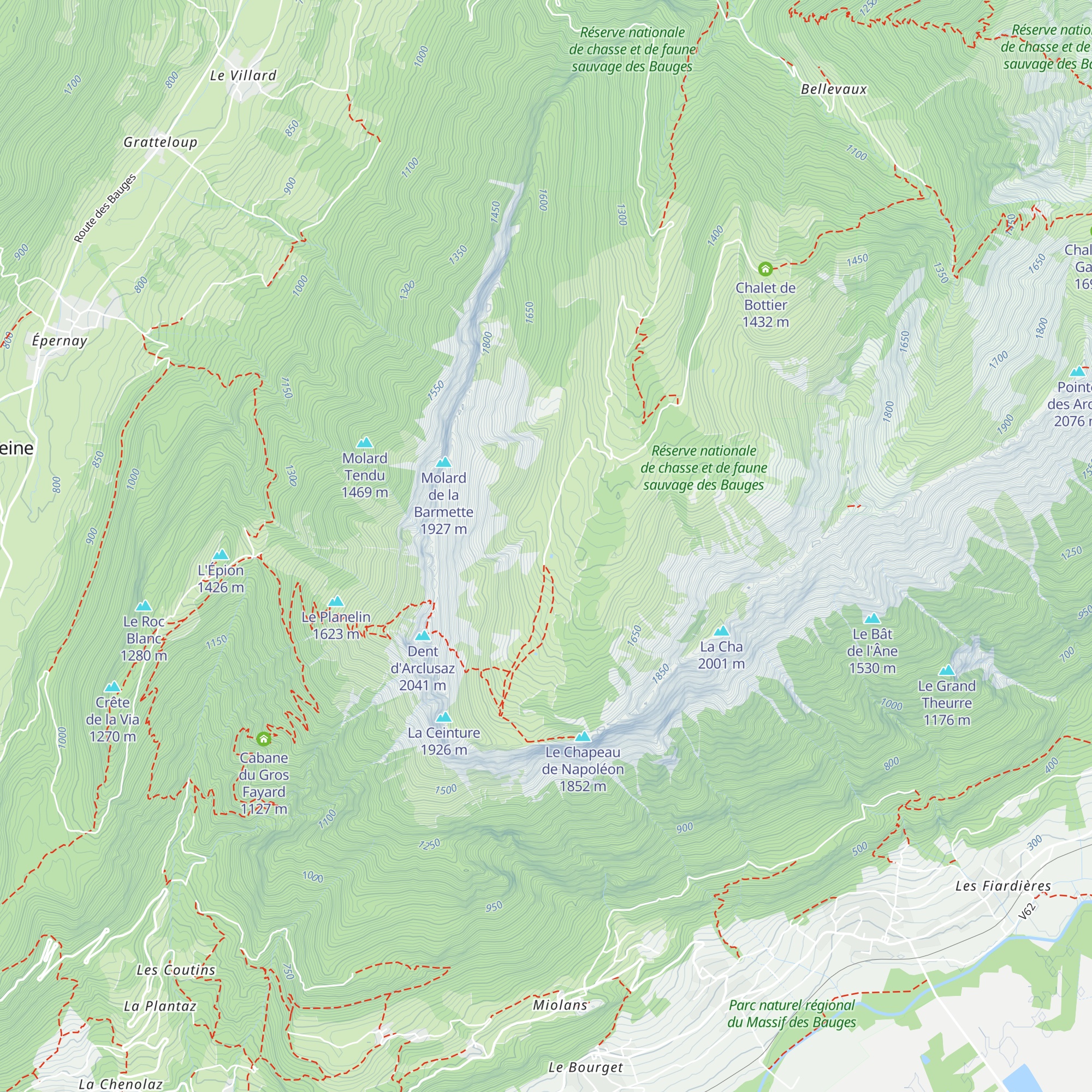 Chalet des Arbets map
