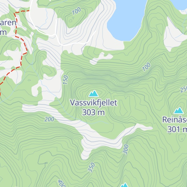 Map of Vassvikfjellet