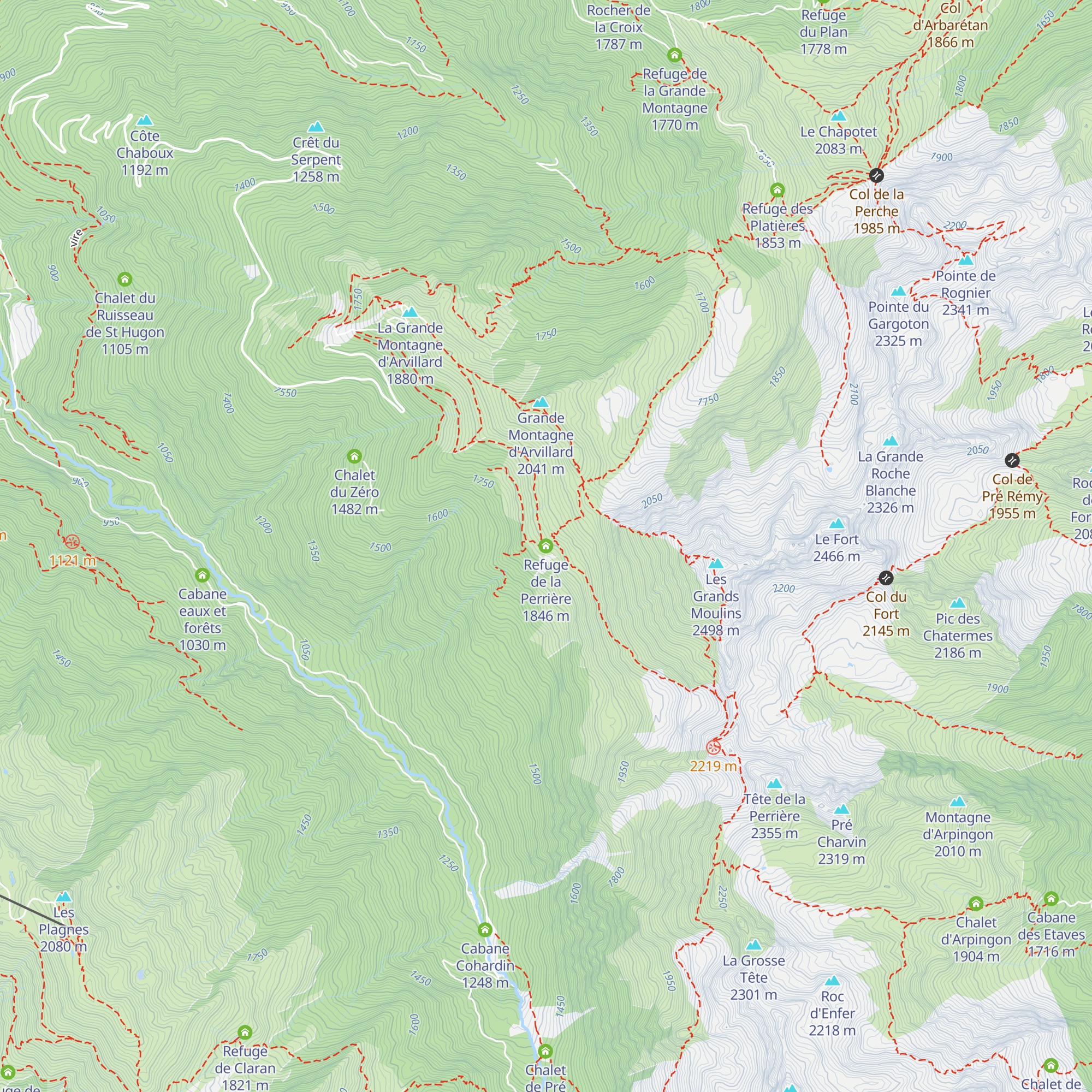 Refuge de la Perrière map