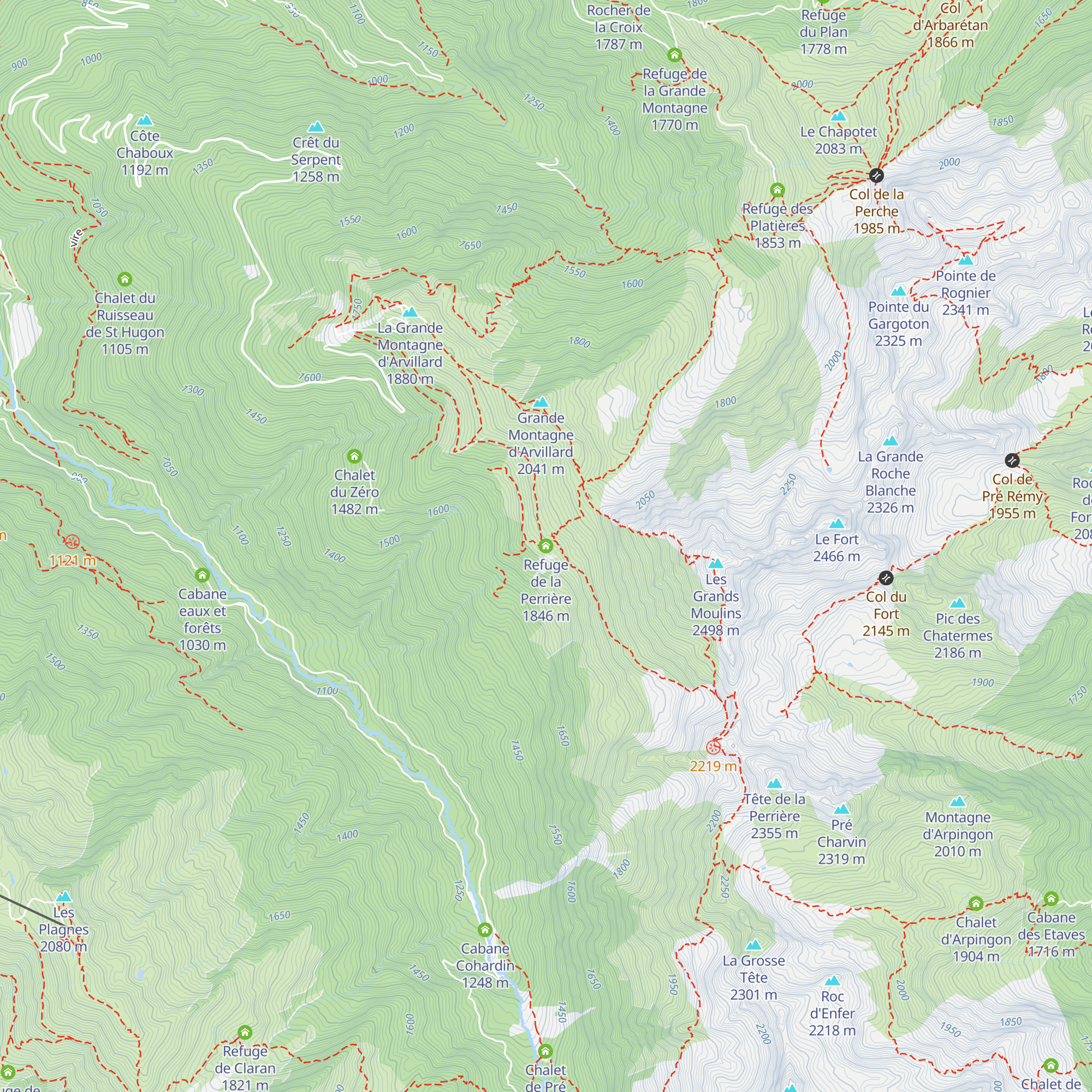 Refuge de la Perrière map