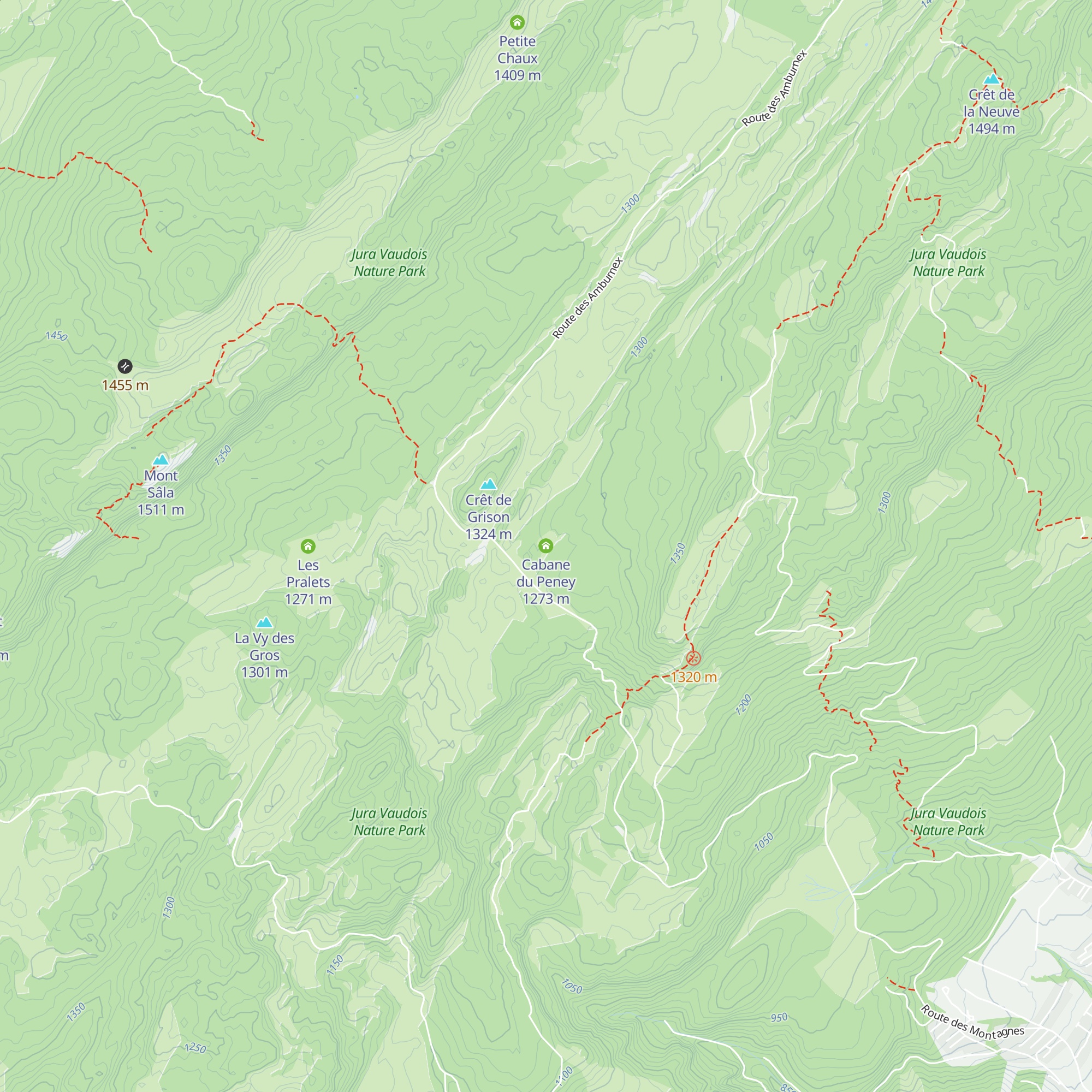 Cabane du Peney map