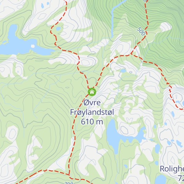 Map of Øvre Frøylandstøl