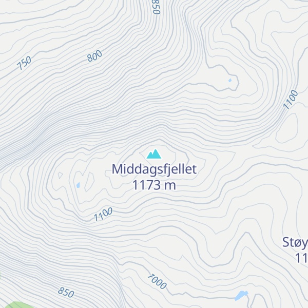 Map of Middagsfjellet