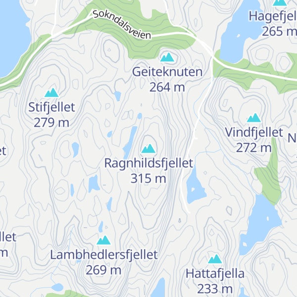 Map of Ragnhildsfjellet