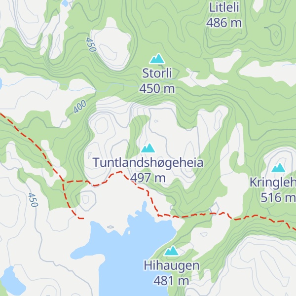 Map of Tuntlandshøgeheia