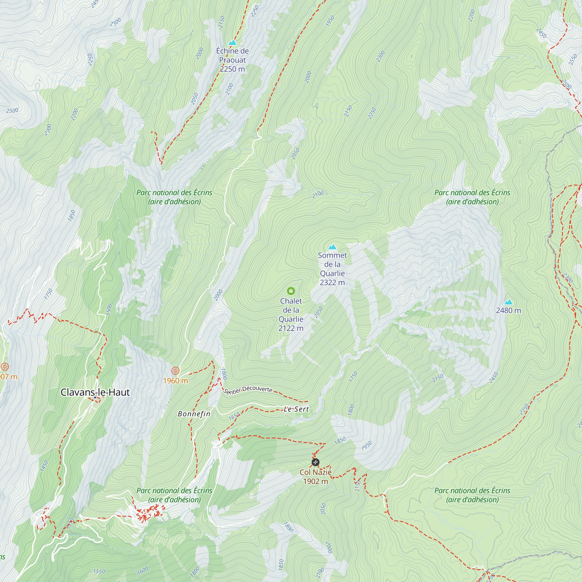 Chalet de la Quarlie map