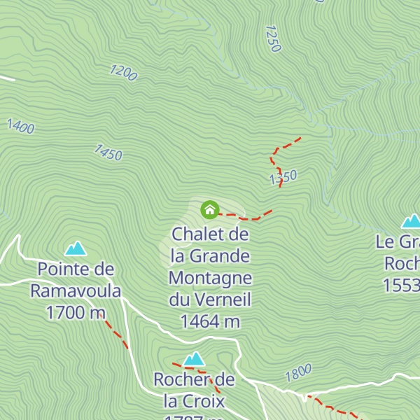 Map of Chalet de la Grande Montagne du Verneil