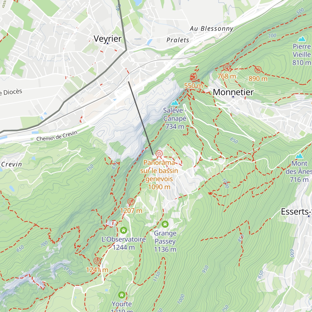 Gare Haute du Téléphérique du Salève map