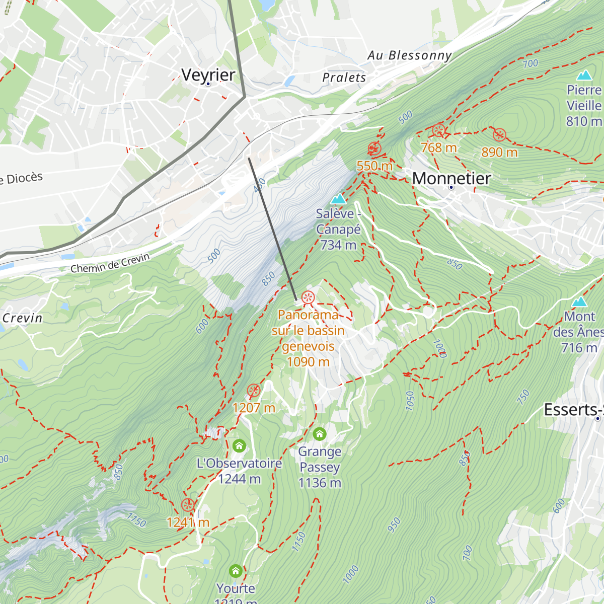 Gare Haute du Téléphérique du Salève map