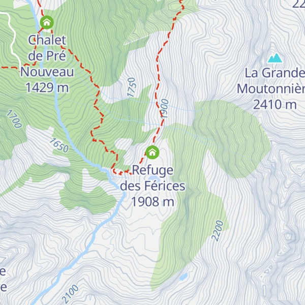 Map of Refuge des Férices