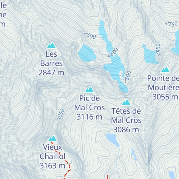 Map of Pic de Mal Cros