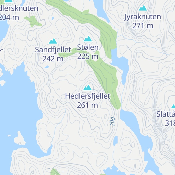Map of Hedlersfjellet