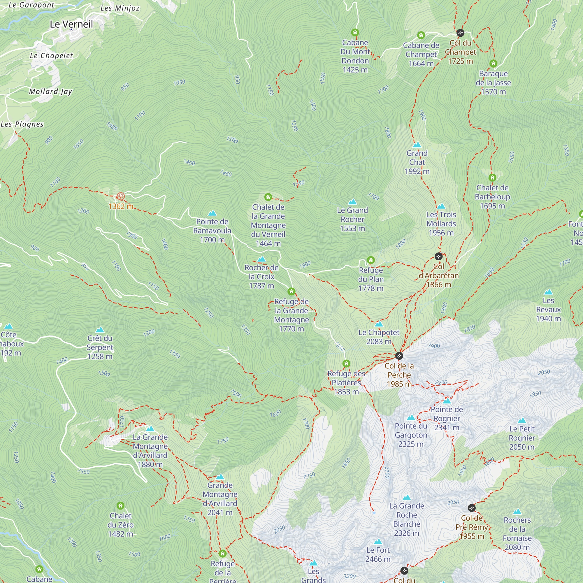 Refuge de la Grande Montagne map