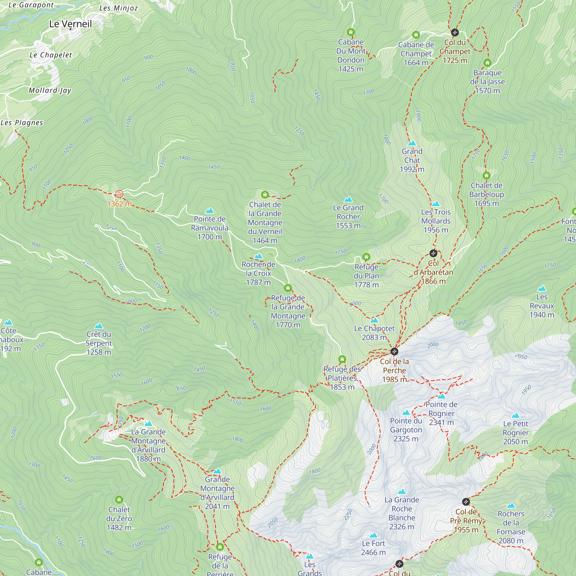 Refuge de la Grande Montagne map
